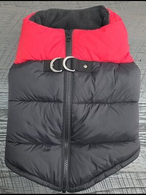 New Gooby Padded Dog Vest in Black and Red (SIZE:large)